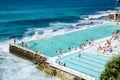Outdoor swimming pool with beautiful ocean view at Bondi Icebergs Swimming Club.